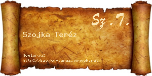 Szojka Teréz névjegykártya